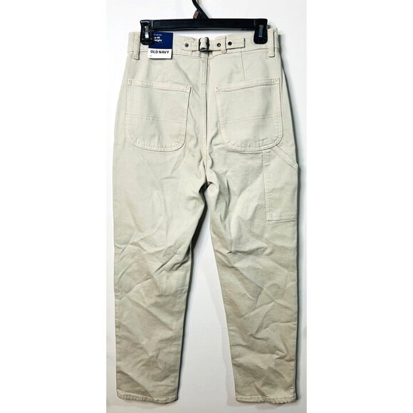 Old Navy Womens High-Waisted Utility Pants Beige Size 4 Cotton & Spandex Blend - Picture 2 of 3